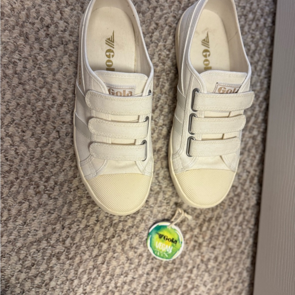 Gola Cream Canvas Velcro Sneakers - Picture 4 of 9